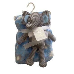 Duck Duck Goose 2-Piece Baby Blanket and Plush Toy set, elephant crib gift New